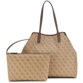 GUESS Shopper Handtasche Eco Victtoria Latte Logo/Brown