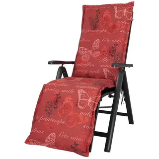KETTtex Sesselauflage Relaxliege Bali 2386 rot Schmetterlinge 170x49x8 cm KETTtex