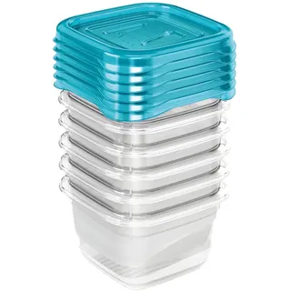 KEEEPER Frischhaltedose eckig blau 6,5 x 6,5 x 4 cm 90 ml 6-teiliges Set
