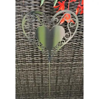 Beetstecker Liebesherz Romantik Gartendekoration Gartenstecker (Edelstahl, 80 cm)