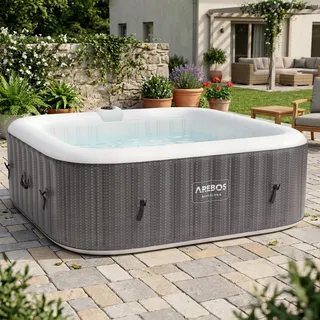 Arebos Spa Whirlpool 2400W | In-Outdoor Pool | für 6 Personen 185x185cm