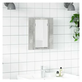 vidaXL LED-Bad-Spiegelschrank Betongrau 40x12x45 cm Acryl