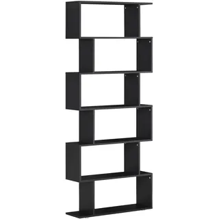 HOMCOM Standregal 6 Fächer CD DVD Raumteiler Wandregal Bücherregal Wandregal Büro Regal 80x24x191 cm