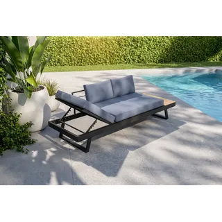 OUTFLEXX Lounge/Liege, anthrazit matt, Alu/Polyester, verstellbar, hoher Liegekomfort, 230 x 80 cm