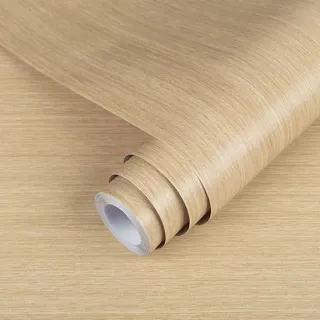 Hode Klebefolie Möbel Holzoptik Möbelfolie Selbstklebend Folie Holz Tapete | 40X1000cm Holz Folie für Möbel Fensterbank Küche Schränke Schublade Küchenrückwand Badmöbel DIY Selbstklebende Hellbraun