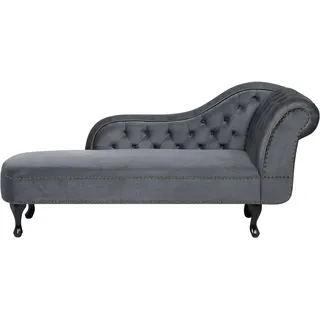Beliani Chaiselongue Samt Grau