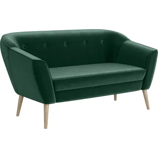 MEBLINI Mini Sofa 2-Sitzer für Wohnzimmer - Mini Lounge für zwei Personen - Küchensofa - Sofa Klein - DORIS - 2 - Grün Samt - Grün