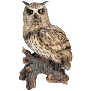 Figuren Shop GmbH Gartenfigur Uhu Figur XXL – Eulen Gartenfigur wetterfest Deko Statue 46,5 cm