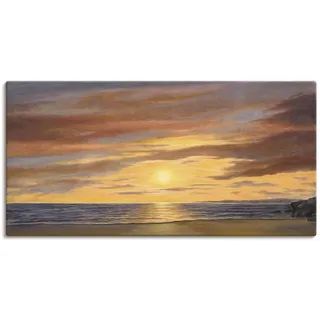 Wandbild ARTLAND "Sonne am Strand", braun (farbe bild(er): braun), B:100cm H:50cm, Bilder, als Alubild, Leinwandbild in verschied. Größen
