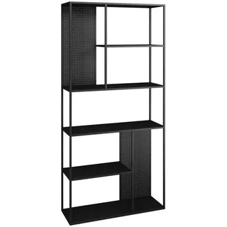 [en.casa] Vehmaa Standregal 90 x 30 x 188 cm Schwarz
