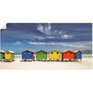 Artland Wandbild Bunte Strandhäuser bei Kapstadt, Strandbilder (1 St), als Alubild, Outdoorbild, Leinwandbild, Poster, Wandaufkleber bunt 100 cm x 50 cm