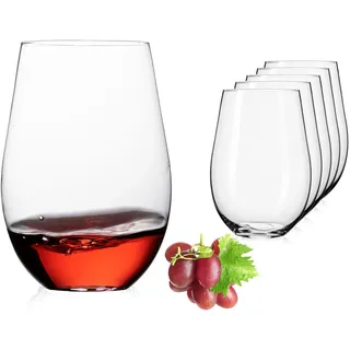 IMPERIAL glass Moderne Weingläser ohne Stiel Rotweingläser 660ml Set 6-Teilig Havanna Weinglas aus Glas Spülmaschinenfest