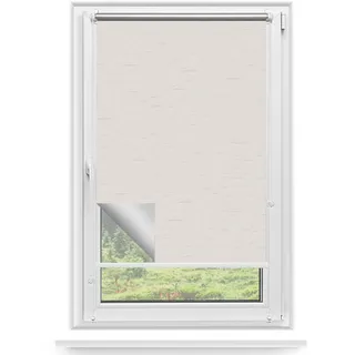 Rettika Verdunkelungsrollo ohne Bohren, für Fenster, Breite 80 cm, Höhe 120 cm, Flachs Farbe, Klemmfix Montage, Jalousien Fenster, Fenster rollos für innen, Klemmrollo