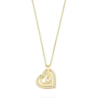 JETTE Silberkette JETTE Damen-Kette 925er Silber 34 Zirkonia Herz, HEARTS gelb|goldfarben