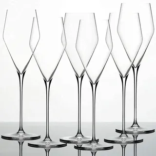 Palatina Werkstatt Zalto Denk'Art 6 er Set Champagner Glas im Geschenkkarton, mundgeblasen, spülmaschinenfest + speziellem Gläserpoliertuch