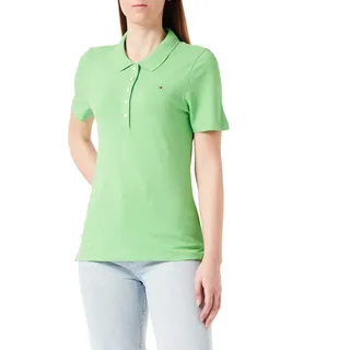 Tommy Hilfiger Damen Poloshirt Kurzarm 1985 Slim Pique Slim Fit, Grün (Spring Lime), XS - XS
