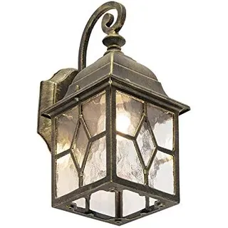 Qazqa - Landhaus I Vintage Romantische Außen Wandleuchte Bronze - London I Außenbeleuchtung - Aluminium Würfel I Quadratisch - LED geeignet E27