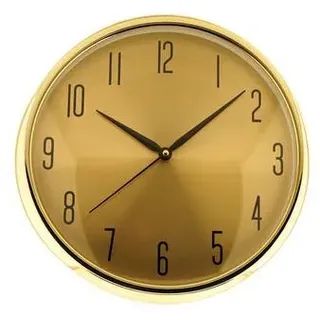 Moderne Wanduhr ø35 x 9 cm,- Quarzwerk, Analog in 12-Stunden-Anzeige Gold
