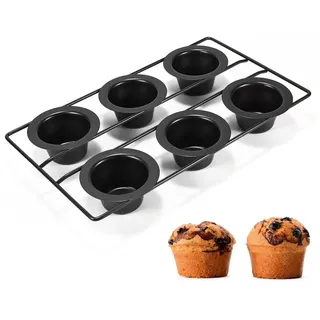 CGGYYZ 6 Mulden Antihaft-Popover Pfannen, Muffinform, große tiefe Cupcake-Backform, Muffinformen für Backsets, antihaftbeschichtet