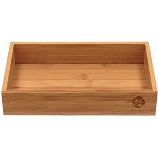 TAKE® 1-teilige Bambus Box [27x15x5.5cm] - 100% Natur Bambus Aufbewahrungsbox Holzkiste für Küche, Büro oder als Bad Organizer, Aufbewahrungsbox Bambus Kiste für mehr Ordnung, Ordnungsbox Holzbox