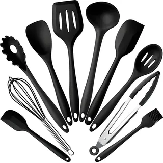 Retoo Küchenhelfer Set 10tlg Silikon Schwarz