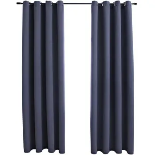 vidaXL Verdunkelungsvorhang Ösen 140 x 225 cm anthrazit 2 St.