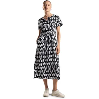 STREET ONE Damen A144127 Midi-Kleid, Black, 44 - 38