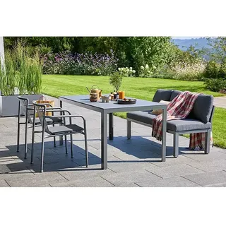 Sunfun Gartenmöbel-Set Maja/Sarah  (4 -tlg., Night-Grey, Stapelbar)