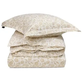 Lexington Bettwäsche Bettwäsche Flowers Cotton Sateen Weiß Beige (135x200cm) (2-teilig)