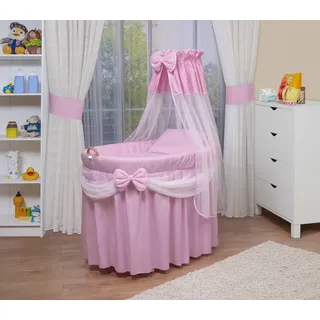 WALDIN Baby Bollerwagen,Stubenwagen,komplett mit Zubehör,XXL NEU !!! Rosa/Weiß