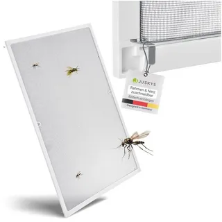 Juskys Fliegenschutzgitter mit Aluminiumrahmen 100 x 120 cm weiß