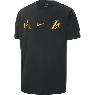 Los Angeles Lakers 2023/24 City Edition Nike NBA Courtside Max90 T-Shirt für Herren - Schwarz, XL