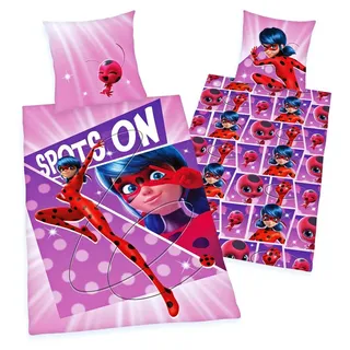 Herding Renforcé Wende Bettwäsche 2 tlg135x200cm Miraculous Ladybug Cat Noir - Lila
