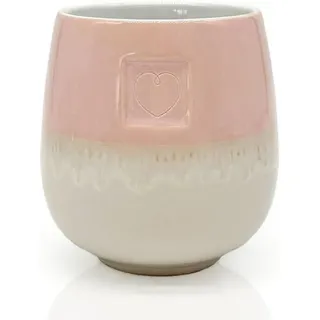MEA LIVING Becher MEA living Tasse ohne Henkel, lasiert, 4 Motive, Handarbeit rosa