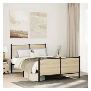 vidaXL Metallbett 120 x 200 cm Braun