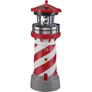 toom LED-Solarleuchte 'Leuchtturm' weiß/rot 26,5 cm