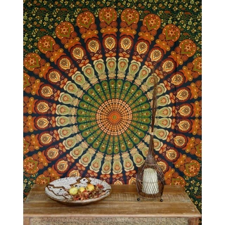 Tagesdecke Boho-Style Wandbehang, indische Tagesdecke.., Guru-Shop grün