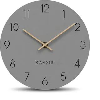 Cander Berlin MNU 2622 N Wanduhr lautlos 22 cm ohne Tickgeräusche analog Wohnzimmer modern Vintage grau Holzzeiger