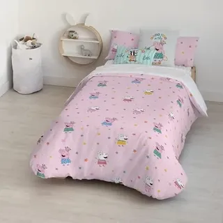 Belum | Bettbezug Peppa Pig | Bettbezug Modell Awesome | Bettbezug mit Knöpfen | Bettbezug 100% Baumwolle | Bettbezug (Kinderbett 100 x 120)