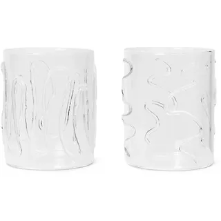 Ferm Living - Doodle Trinkglas 35 cl, klar (2er-Set)