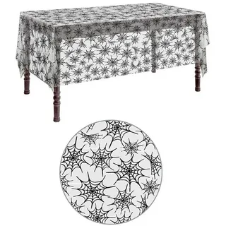Widmann S.r.l. Tischdecke Halloween Tischdecke 'Spinnennetz', Schwarz 137x2 schwarz