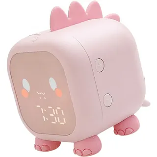 Digitaler Kinderwecker Mit Leuchtendem Dino – 2 Weckzeiten, 6 Klingeltöne, 6 Lautstärkestufen, 60-minuten-timer, Klangsteuerung, Schlummerfunktion, Nachtlicht, 1500-mah-usb-akku (wiederaufladbar), Abs