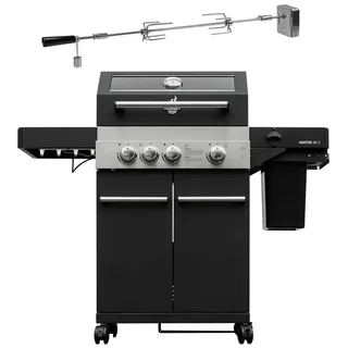 Feuergott Gasgrill FEUERGOTT Gas-Grillstation Hektor 3B-S inkl. Abdeckhaube + Drehspieß