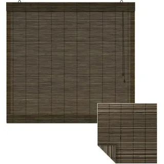 Rollo Bambus Raffrollo 130x160cm dunkelbraun VICTORIA M - Dunkelbraun