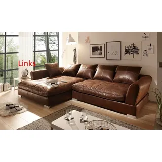 Big Sofa Vintage schwarz, Ecksofa, - Braun