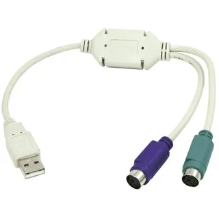 Logilink USB 1.1 Stecker A auf 2x PS/2-Buchse 15,00 cm Grau