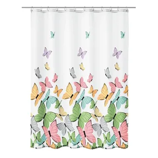 KLEINE WOLKE Duschvorhang Butterflies 180 x 200 cm mehrfarbig