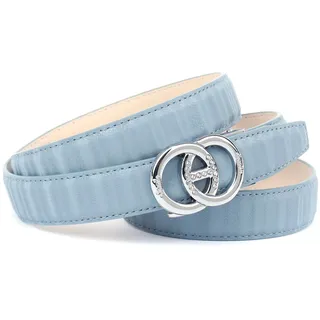 Anthoni Crown Damengürtel Leder blau 90