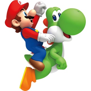 Roommates, Wandtattoo, Nintendo Super Mario Bros. mit Yoshi und Mario Wandstickern (48 x 13 cm)
