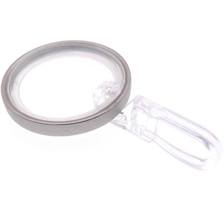 DécoProfi 10x Gardinenringe Vorhangringe mit Haken matt Silber Ø 24mm I Ringe für Gardinenstangen Ø 16mm I Geeignet für Vorhang-Gardinenstange